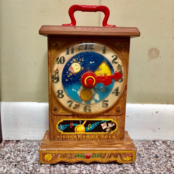 fisher price teaching clock vintage